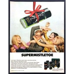 1969 Man Attacked by Women photo "Supermistletoe" Hai Karate vintage print ad